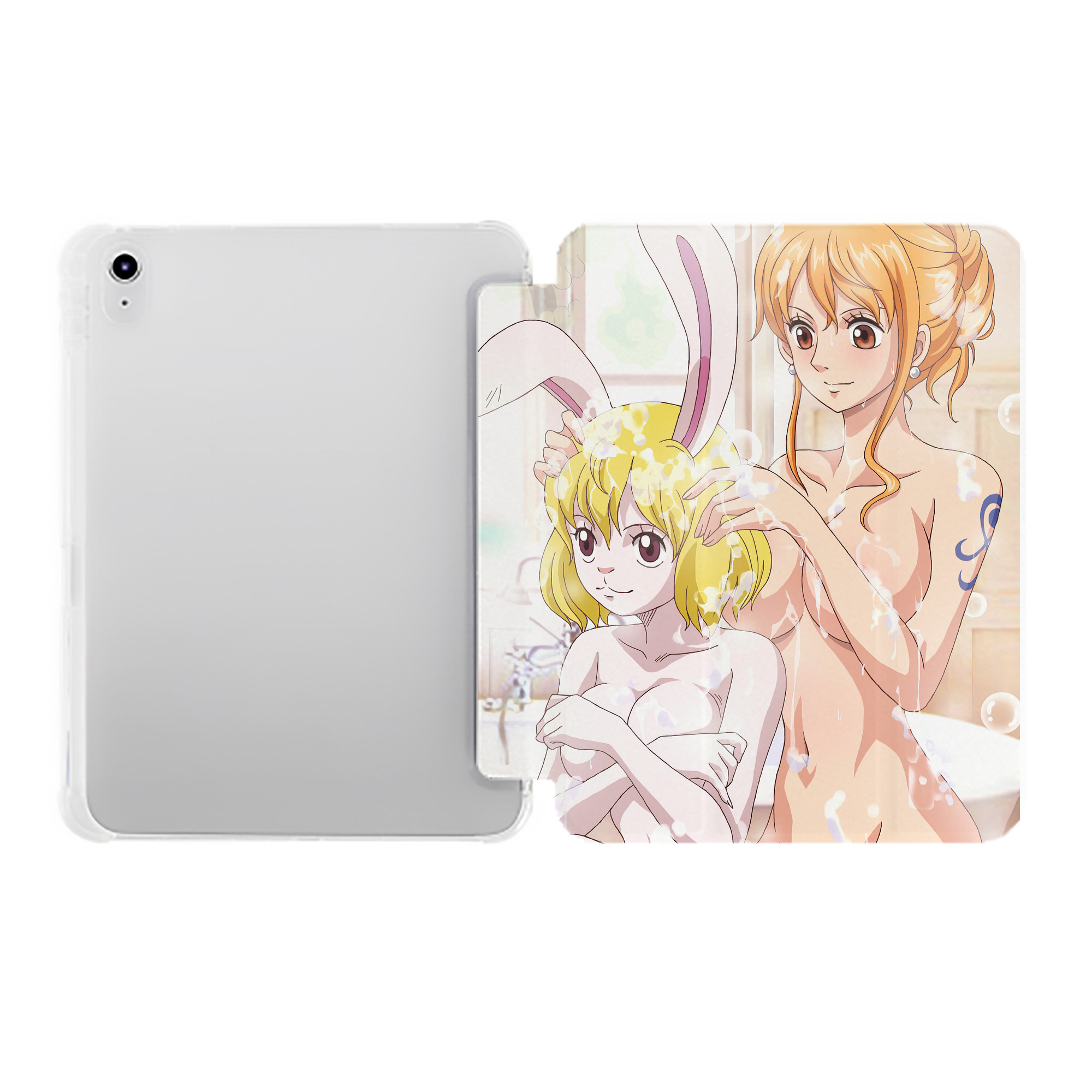 （画像用） ワンピース ONE PIECE IPad ケース ペン収納付き 三つ折りスタンド PUレザー×シリコン 対応機種9.5/10.5/10.9インチ